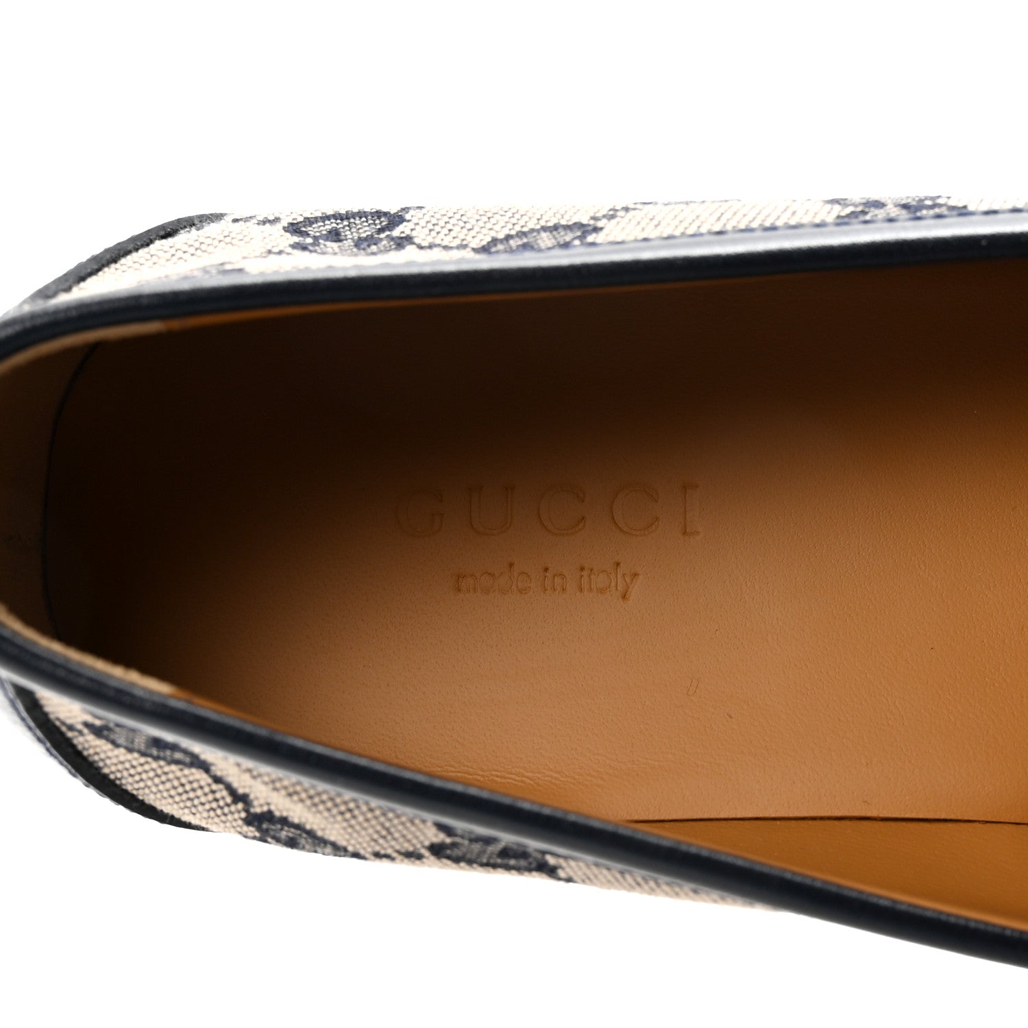 Gucci Canvas GG Monogram Horsebit Calfskin Womens Horsebit Platform Loafers 37.5 Beige Blue 8 of 10