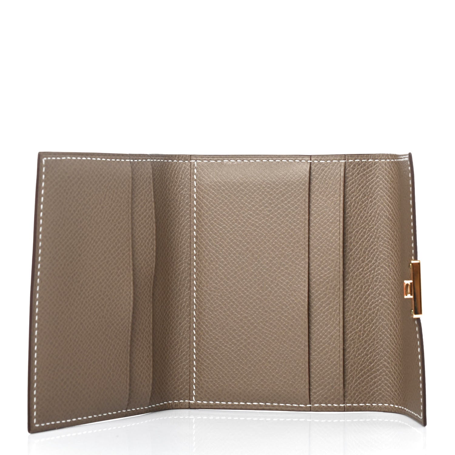 Hermes Epsom Clic Mini Card Holder Etoupe 4 of 4
