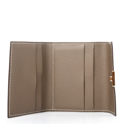 Hermes Epsom Clic Mini Card Holder Etoupe 4 of 4