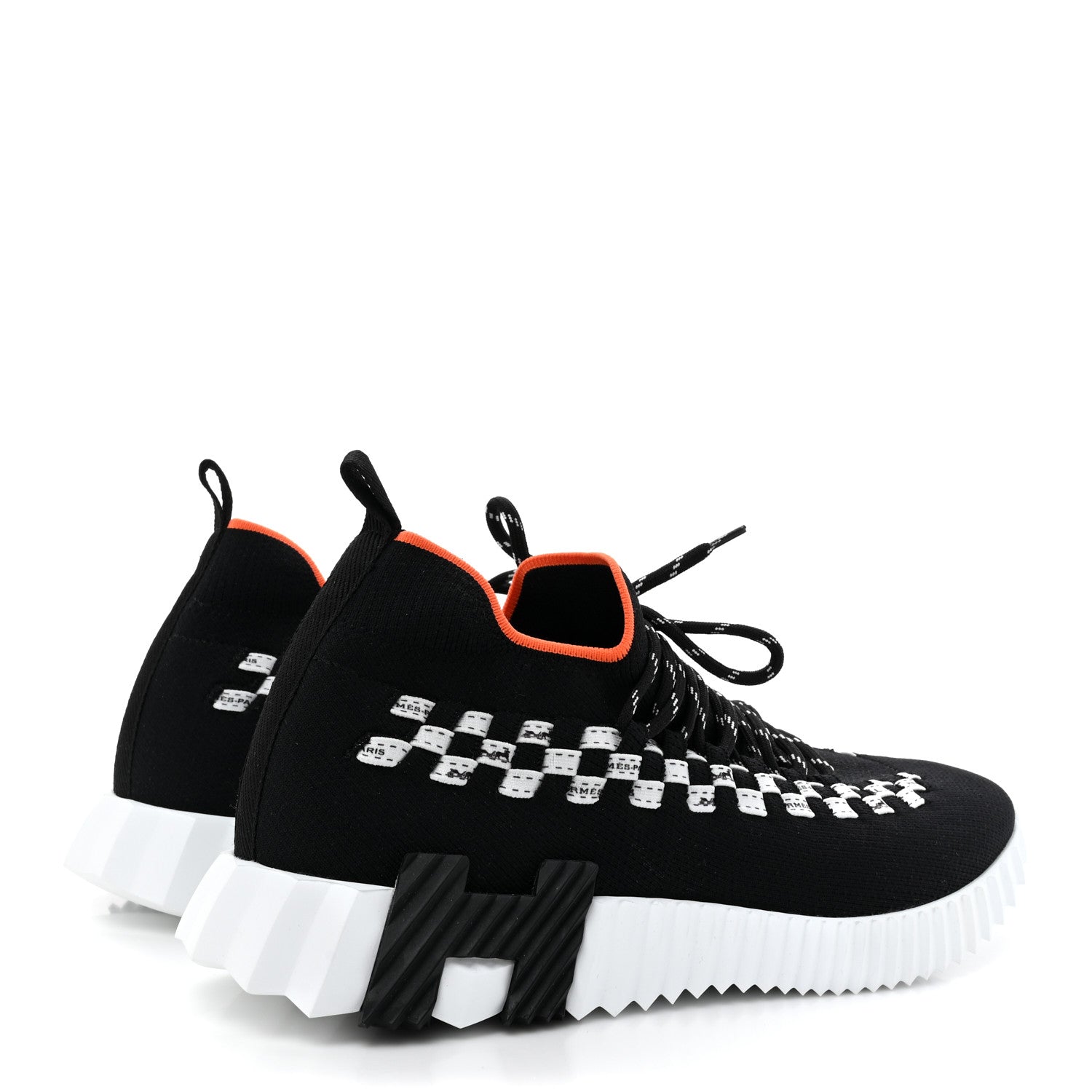 Hermes Knit Bolduc Mens Flex Sneakers 43 Black White 5 of 9
