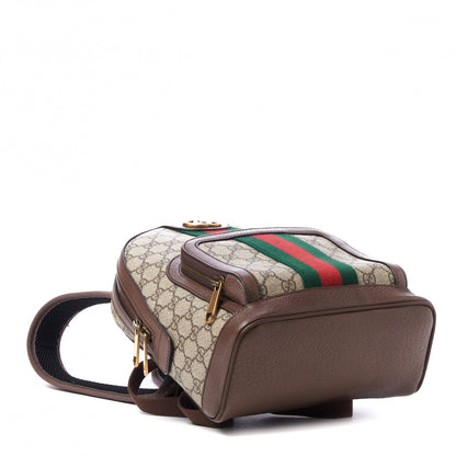 Gucci GG Supreme Monogram Calfskin Web Small Ophidia Day Backpack Beige Ebony New Acero 4 of 9