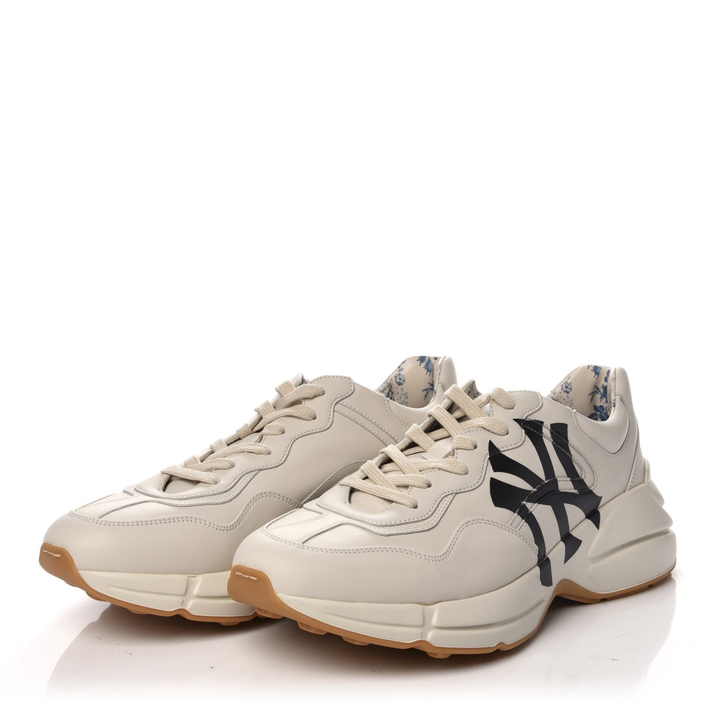 X MLB Calfskin NY Yankees Mens Rhyton Sneakers 9 Mystic White
