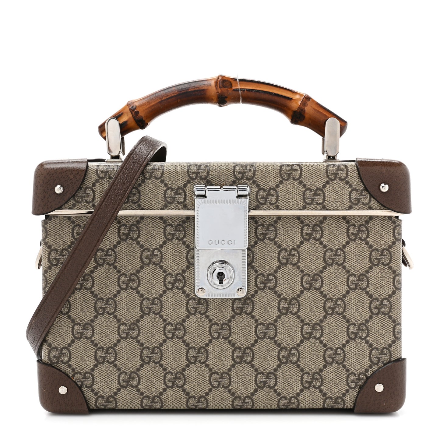 GG Supreme Monogram Globe-Trotter Beauty Case Brown