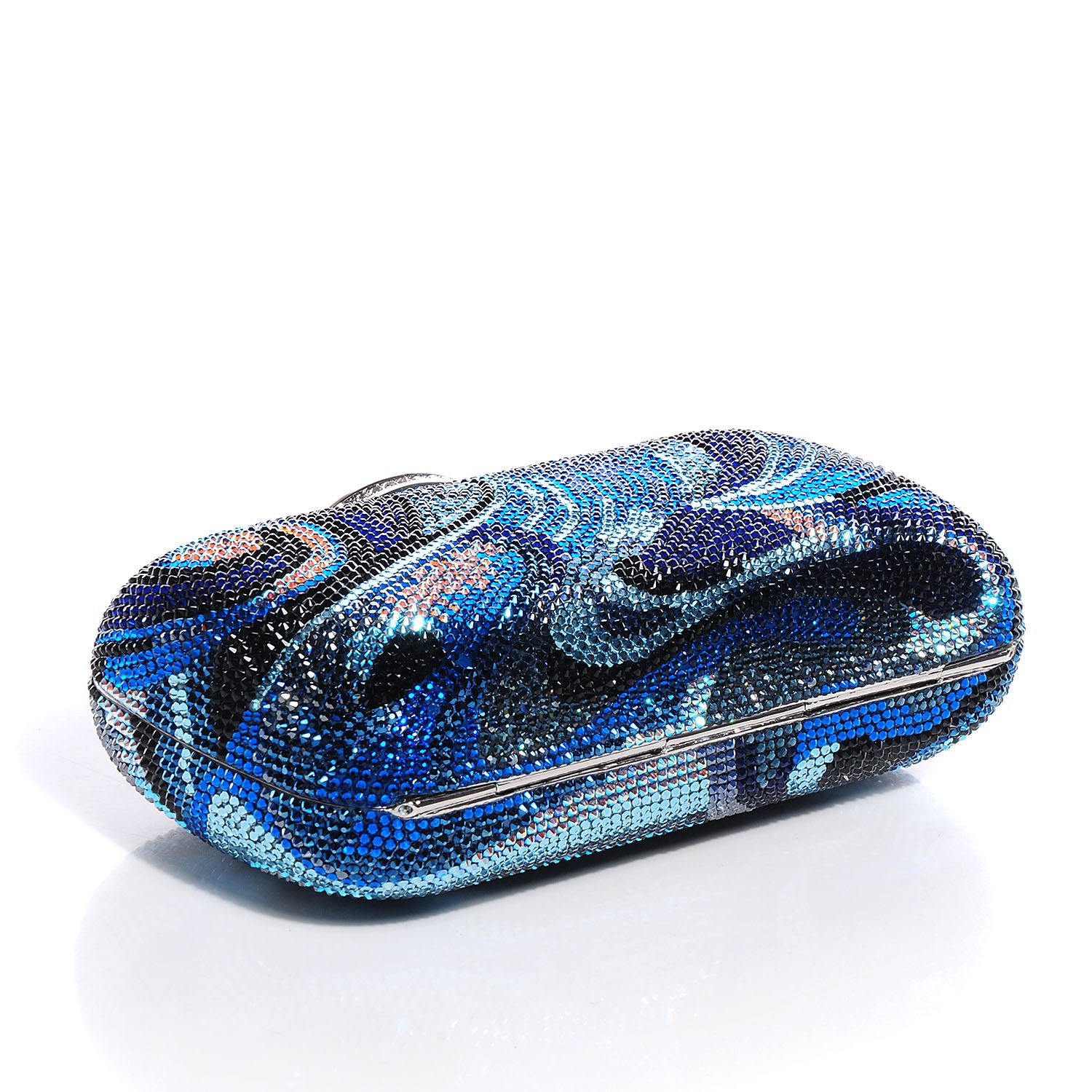 Judith Leiber Swarovski Crystal New Soap Dish Clutch Indigo 4 of 7
