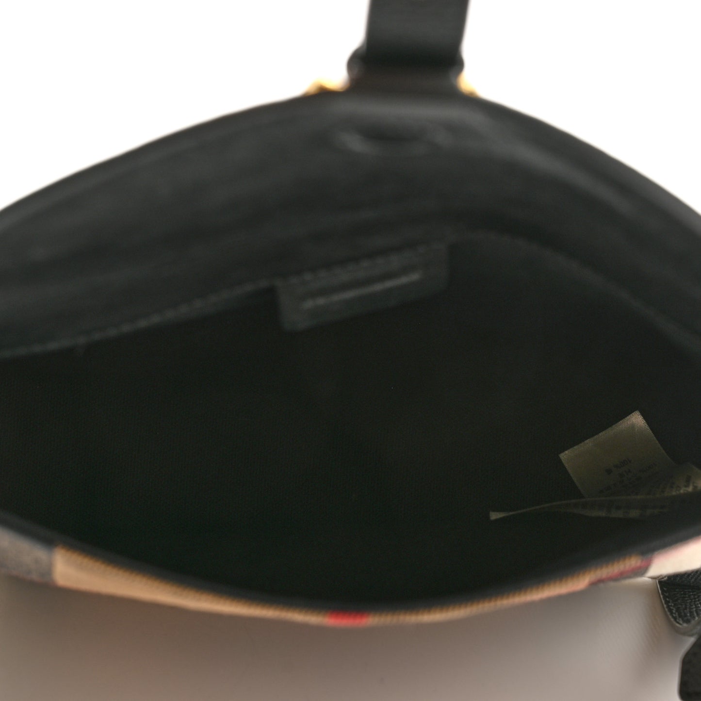 Horseshoe Calfskin House Check Small Milton Crossbody Bag Black