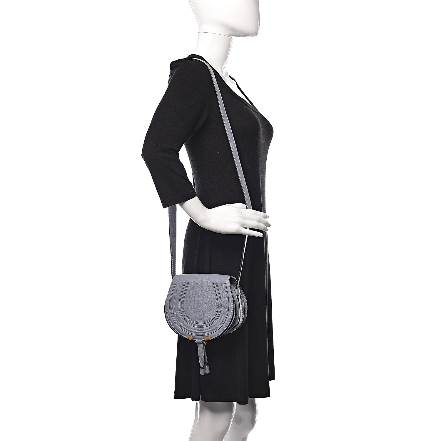 Chloe Calfskin Mini Marcie Round Crossbody Bag Washed Blue 2 of 10