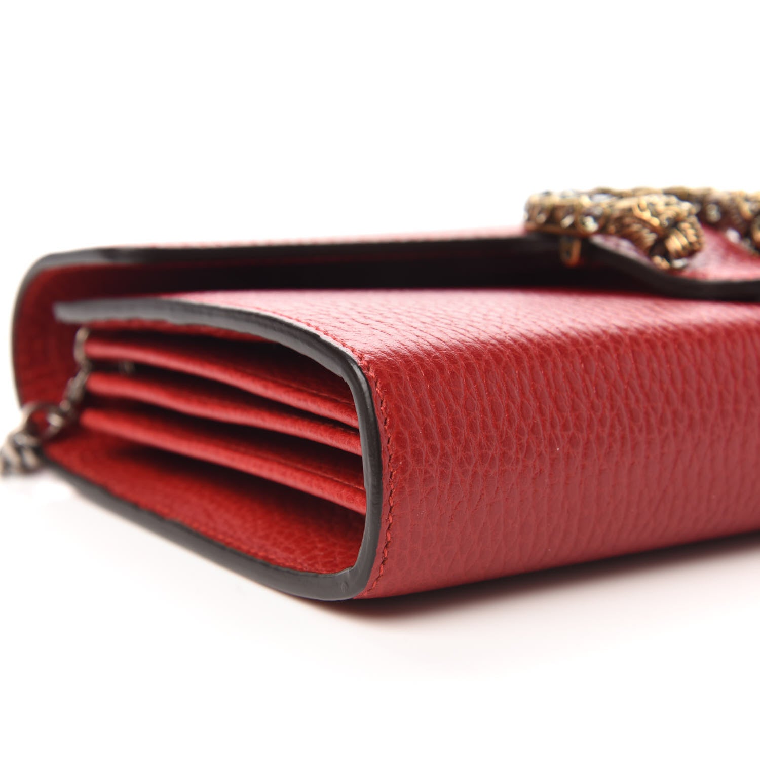 Gucci Calfskin Mini Dionysus Chain Wallet Hibiscus Red 6 of 10