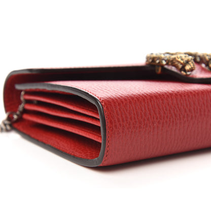 Gucci Calfskin Mini Dionysus Chain Wallet Hibiscus Red 6 of 10