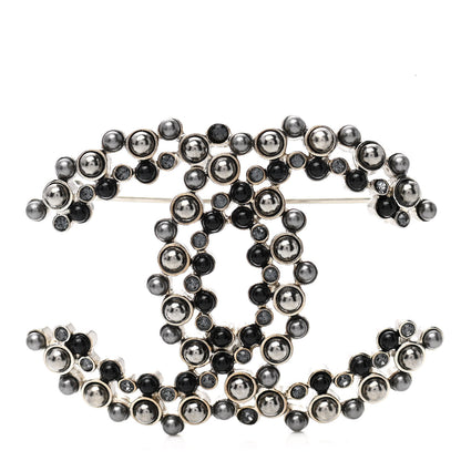 Chanel Pearl Crystal Snow Splash CC Brooch Ruthenium 1 of 4