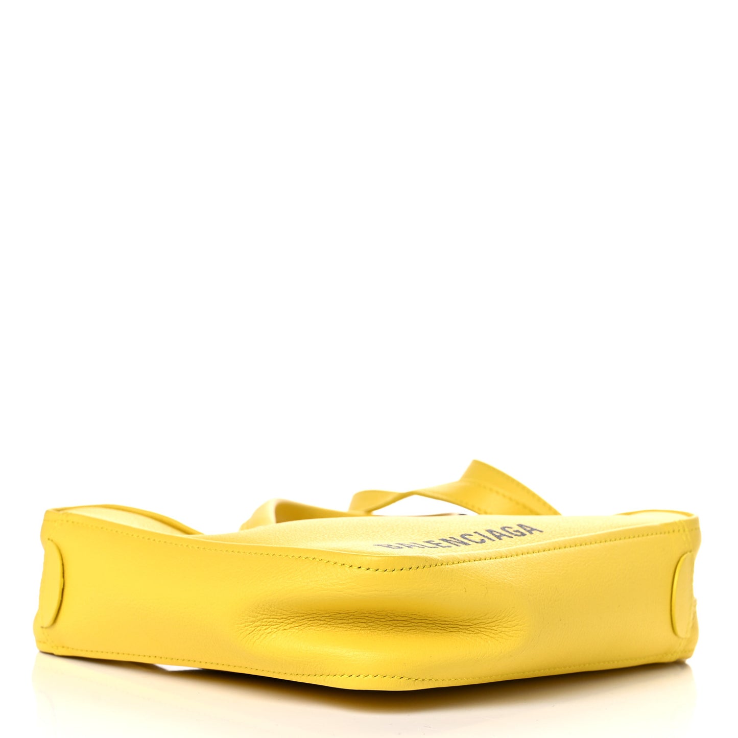 Shiny Day Calfskin Logo XS Triangle Duffle Jaune Black