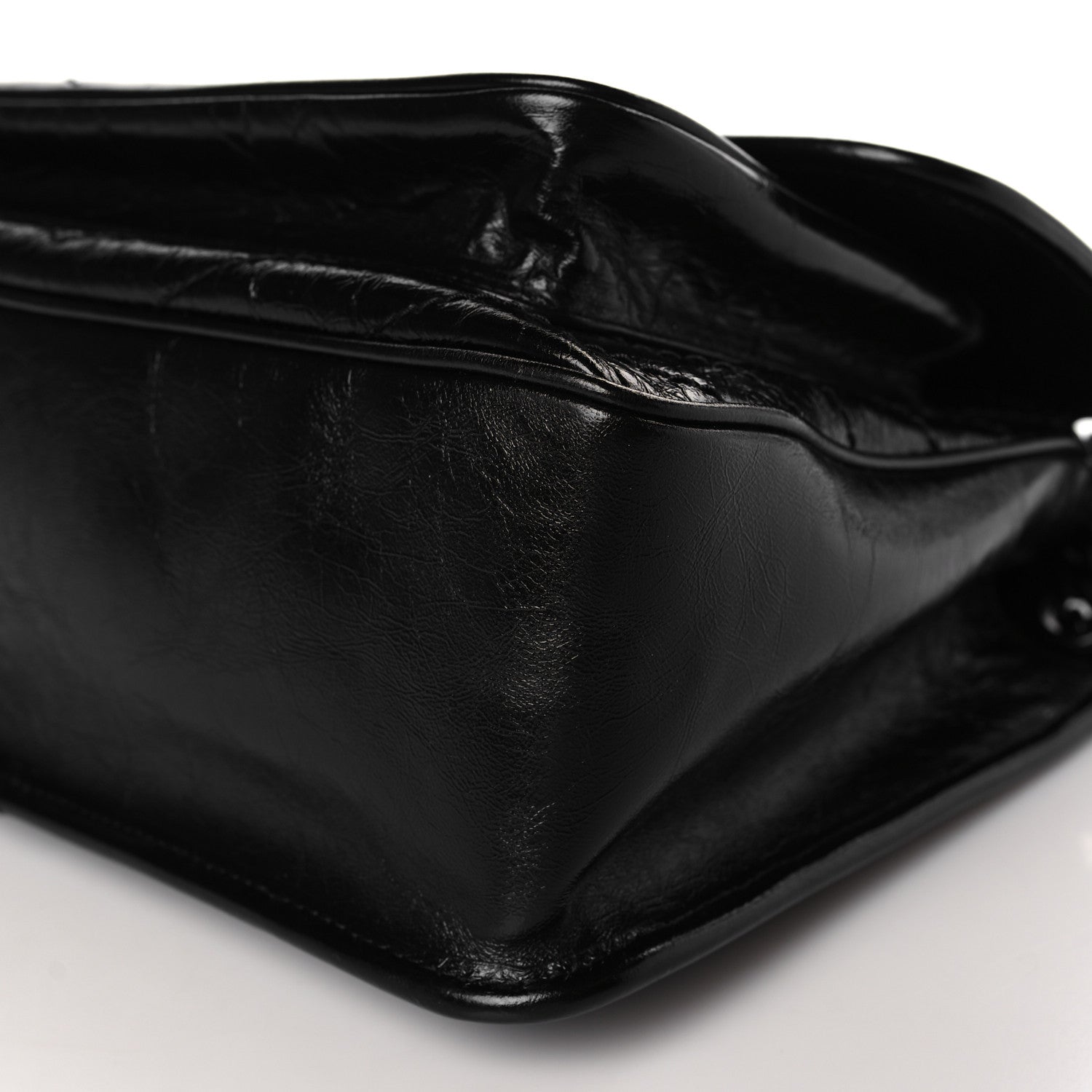 Saint Laurent Crinkled Calfskin Matelasse Monogram Medium Niki Chain Satchel Black 9 of 9