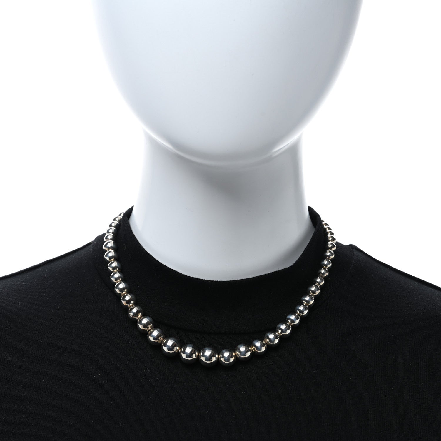 Tiffany Sterling Silver HardWear Graduated Ball Necklace 3 of 4