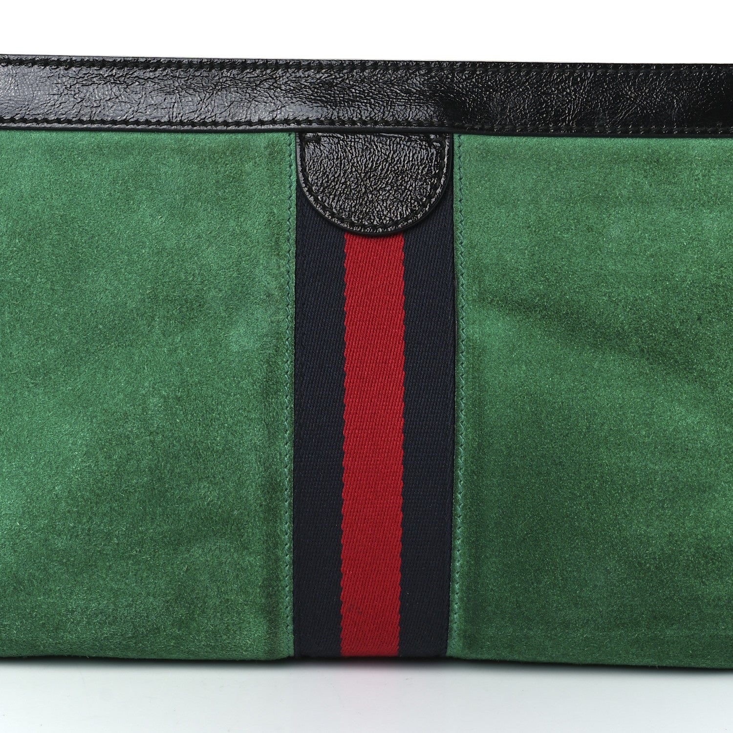 Gucci Suede Patent Web Medium Ophidia Chain Shoulder Bag New Shamarock Black 14 of 15