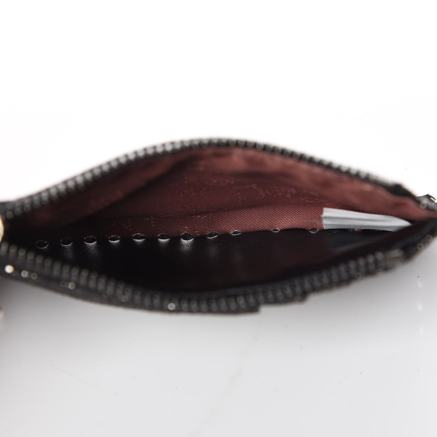 Shaggy Deer Falabella Zip Card Holder Ruthenium