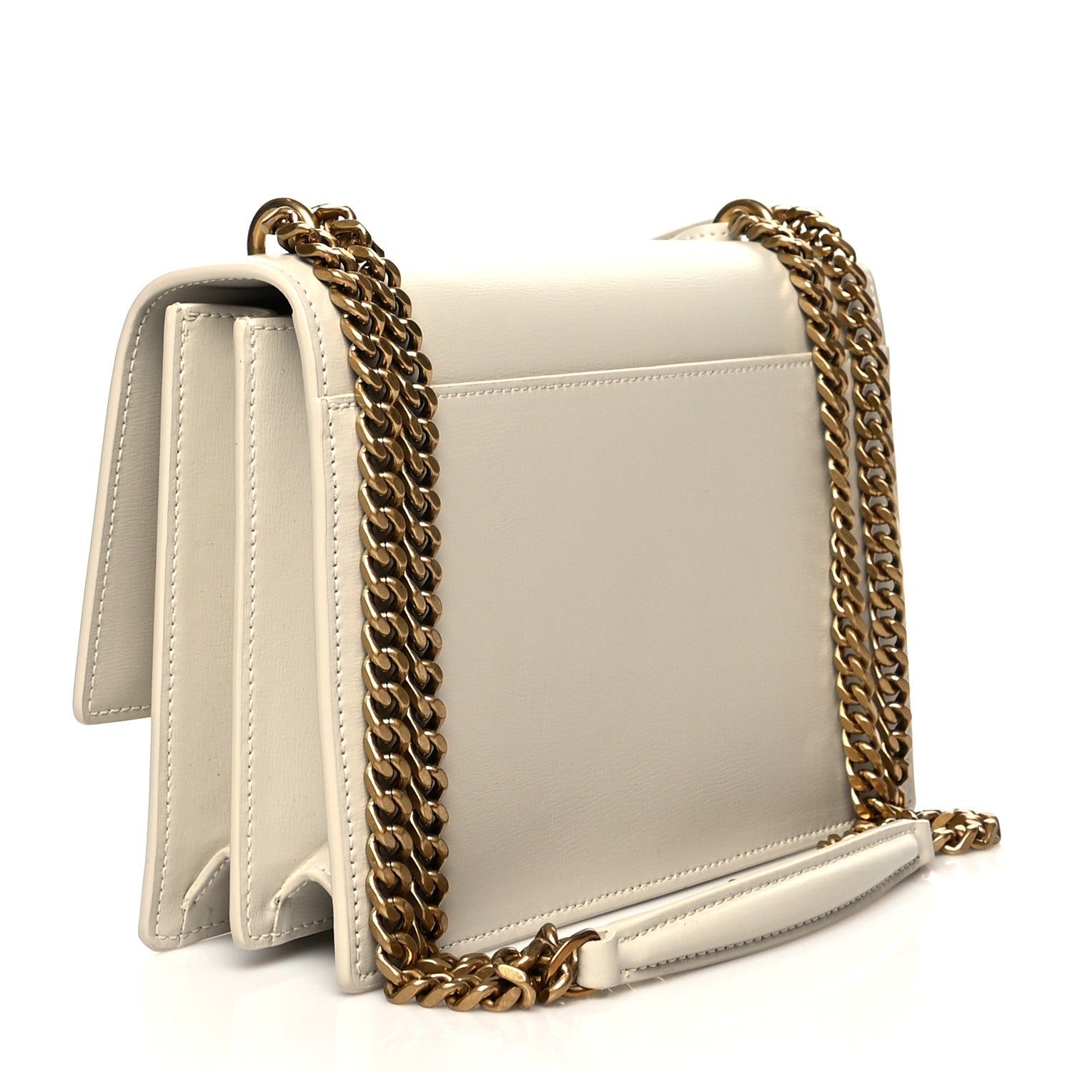 Saint Laurent Calfskin Medium Monogram Sunset Blanc Vintage 3 of 9