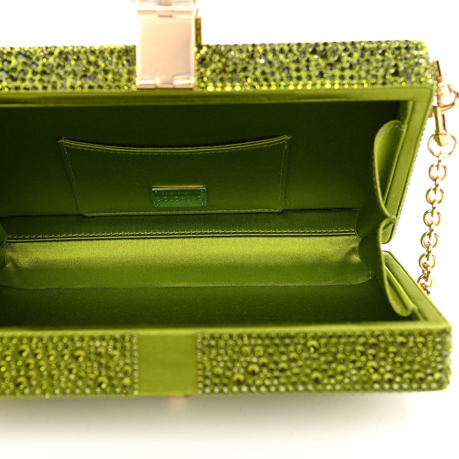 Dolce & Gabbana Satin Crystal Embellished Box Clutch 5 of 9