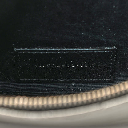 Saint Laurent Metallic Grain De Poudre Matelasse Chevron Monogram Bill Pouch Piombo 7 of 17