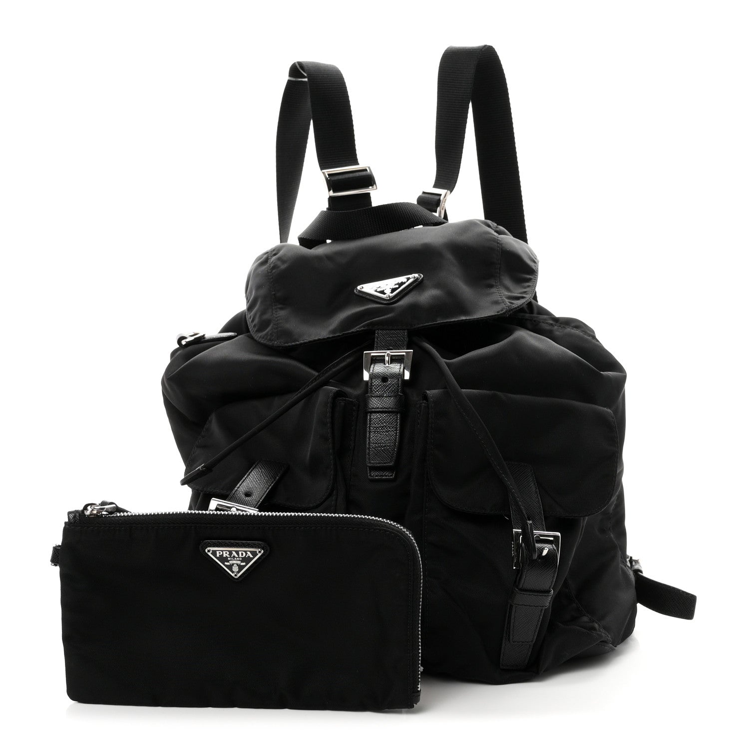 Prada Re-Nylon Saffiano Medium Backpack Black 1943442 – FASHIONPHILE