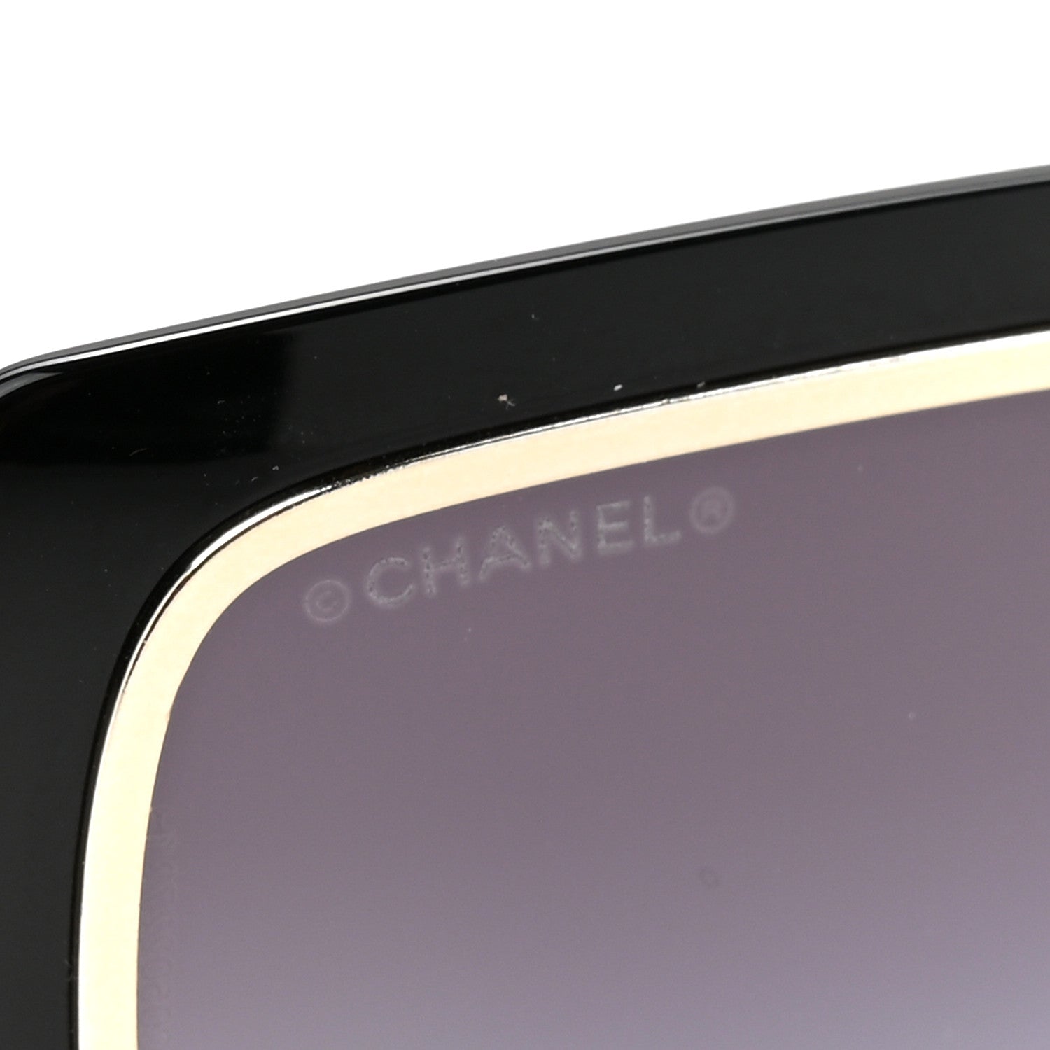 Chanel Metal Crystal CC Logo Sunglasses 71707 Black Gold 7 of 7