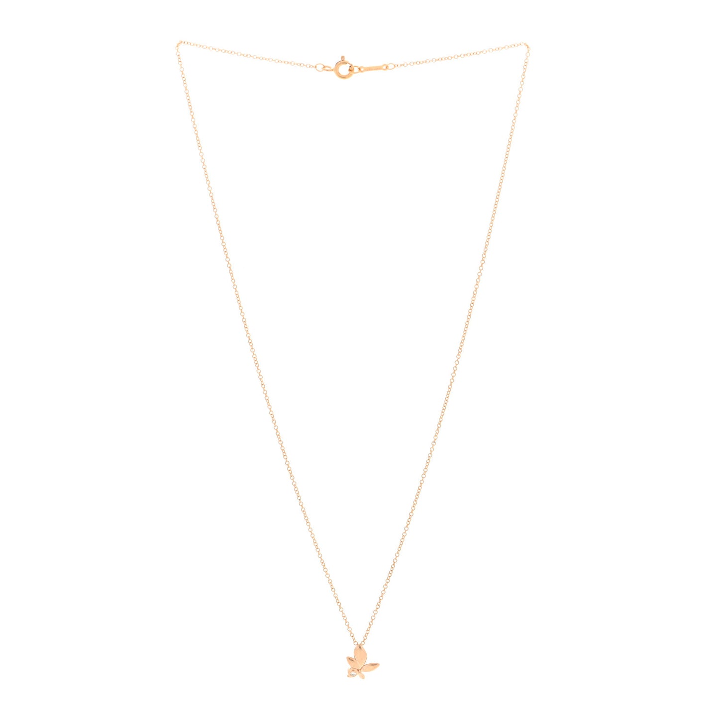 18K Rose Gold Diamond Paloma Picasso Olive Leaf Pendant Necklace