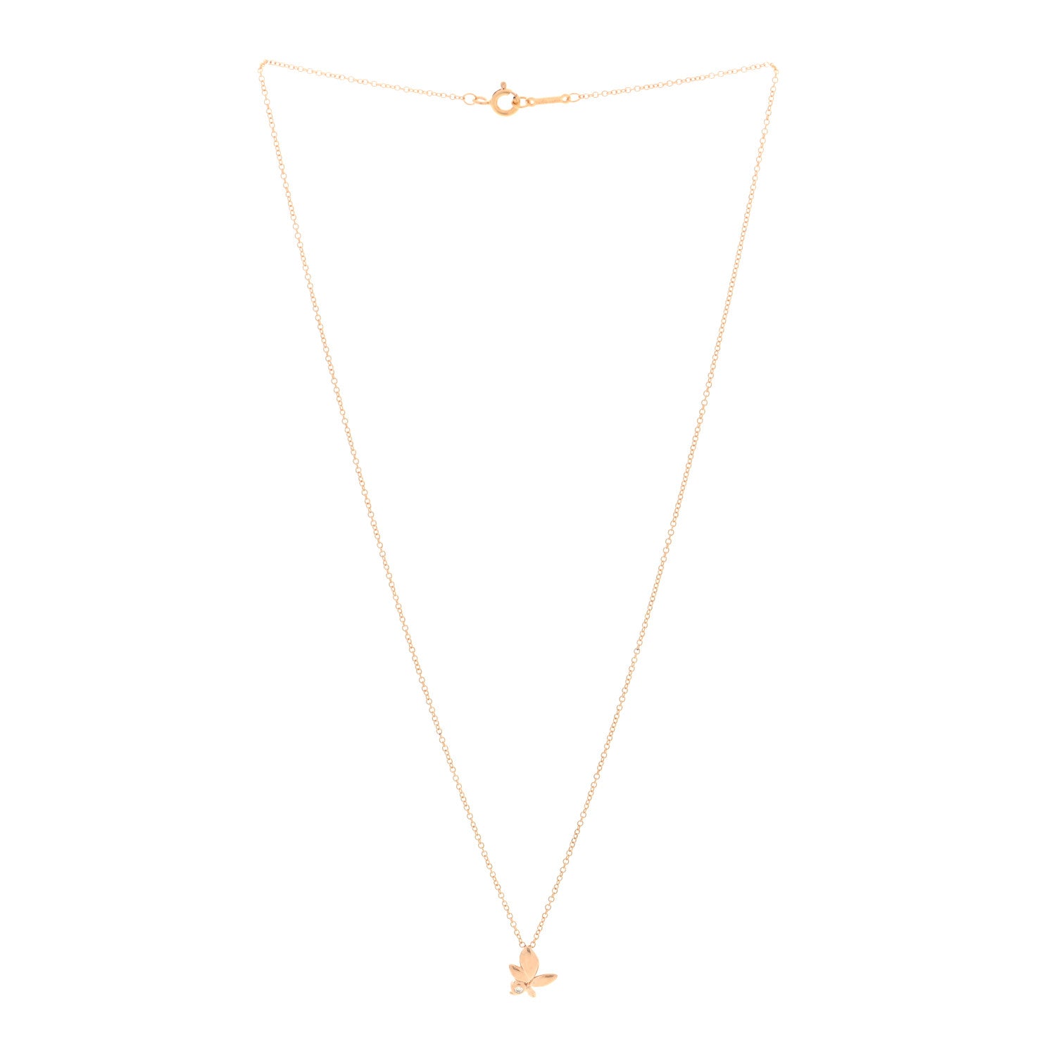 Tiffany 18K Rose Gold Diamond Paloma Picasso Olive Leaf Pendant Necklace 3 of 5