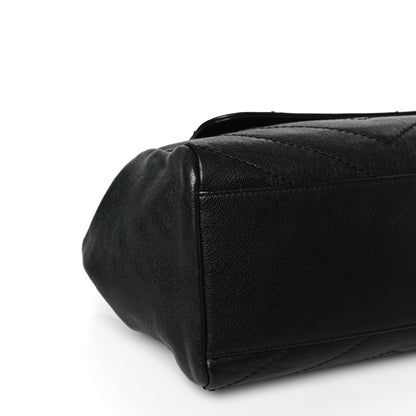 Saint Laurent Pebbled Lambskin Chevron Monogram Small Nolita Black 8 of 9