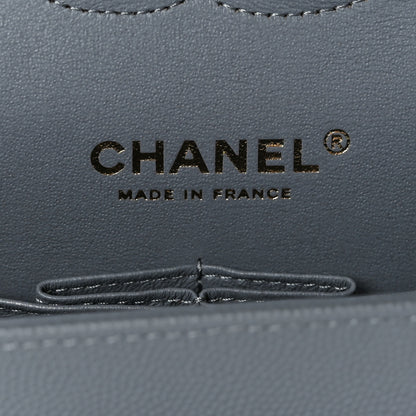 Chanel Caviar Quilted Medium Double Flap Grey 6 of 9