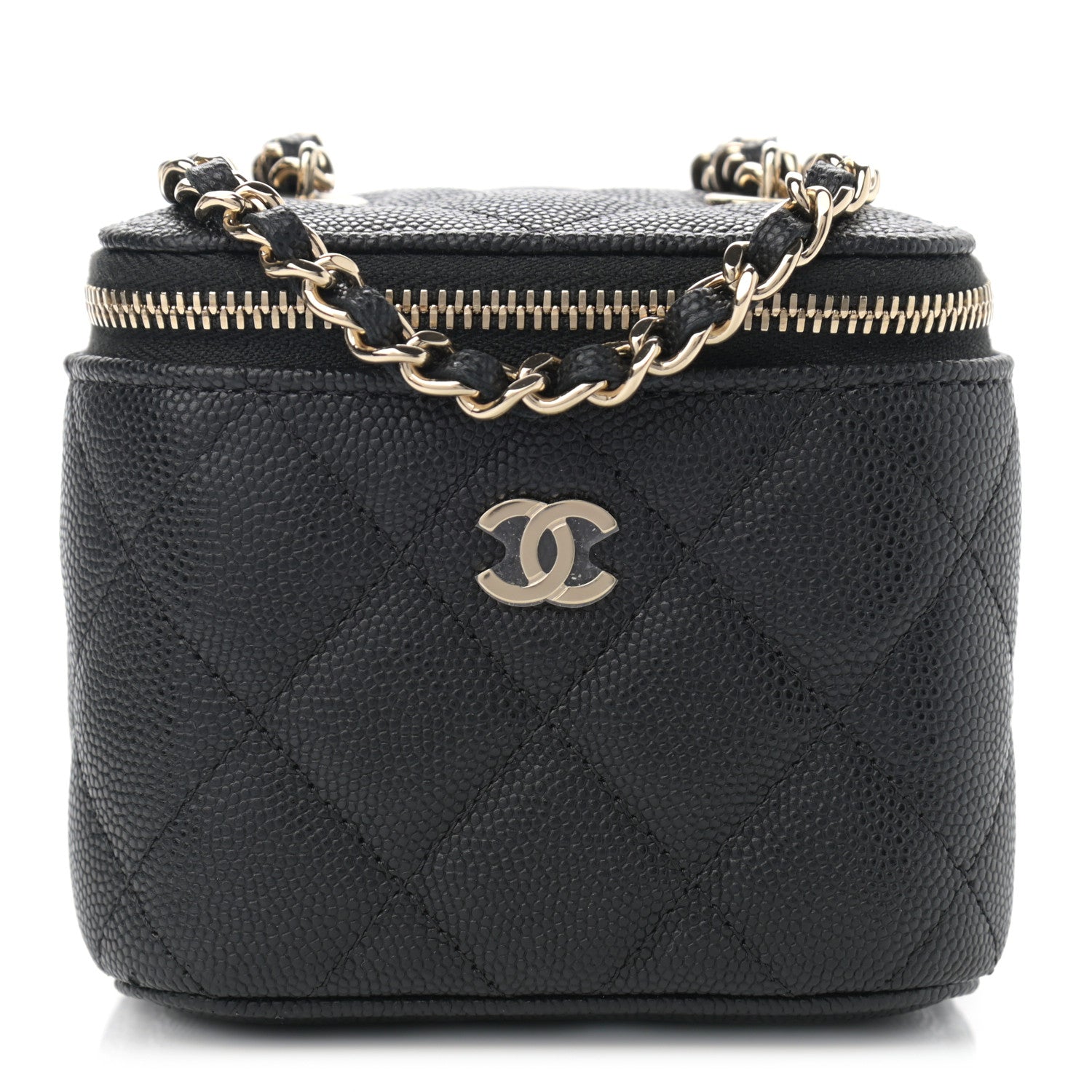 Chanel Caviar Quilted Mini Vanity Case With Chain Black 1 of 12