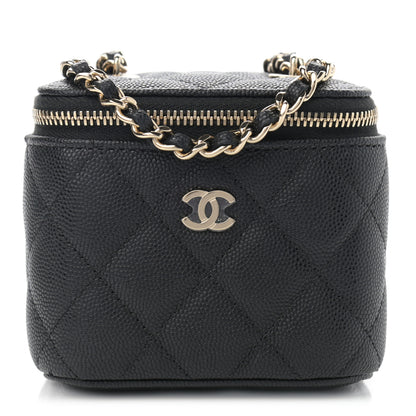 Chanel Caviar Quilted Mini Vanity Case With Chain Black 1 of 12
