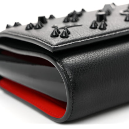 Christian Louboutin Calfskin Spikes Loubinthesky Paloma Clutch Black 9 of 10