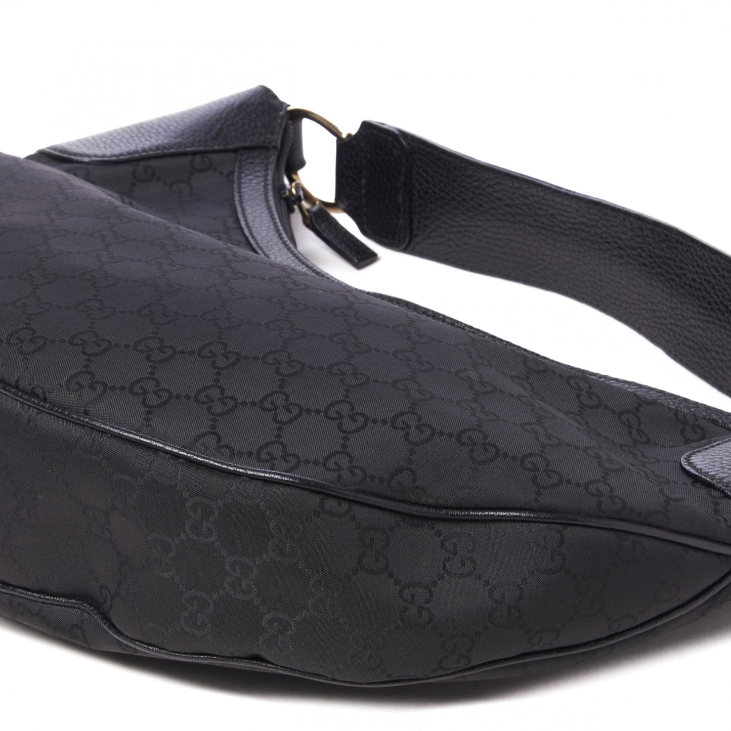 Nylon Monogram Half Moon Hobo Black