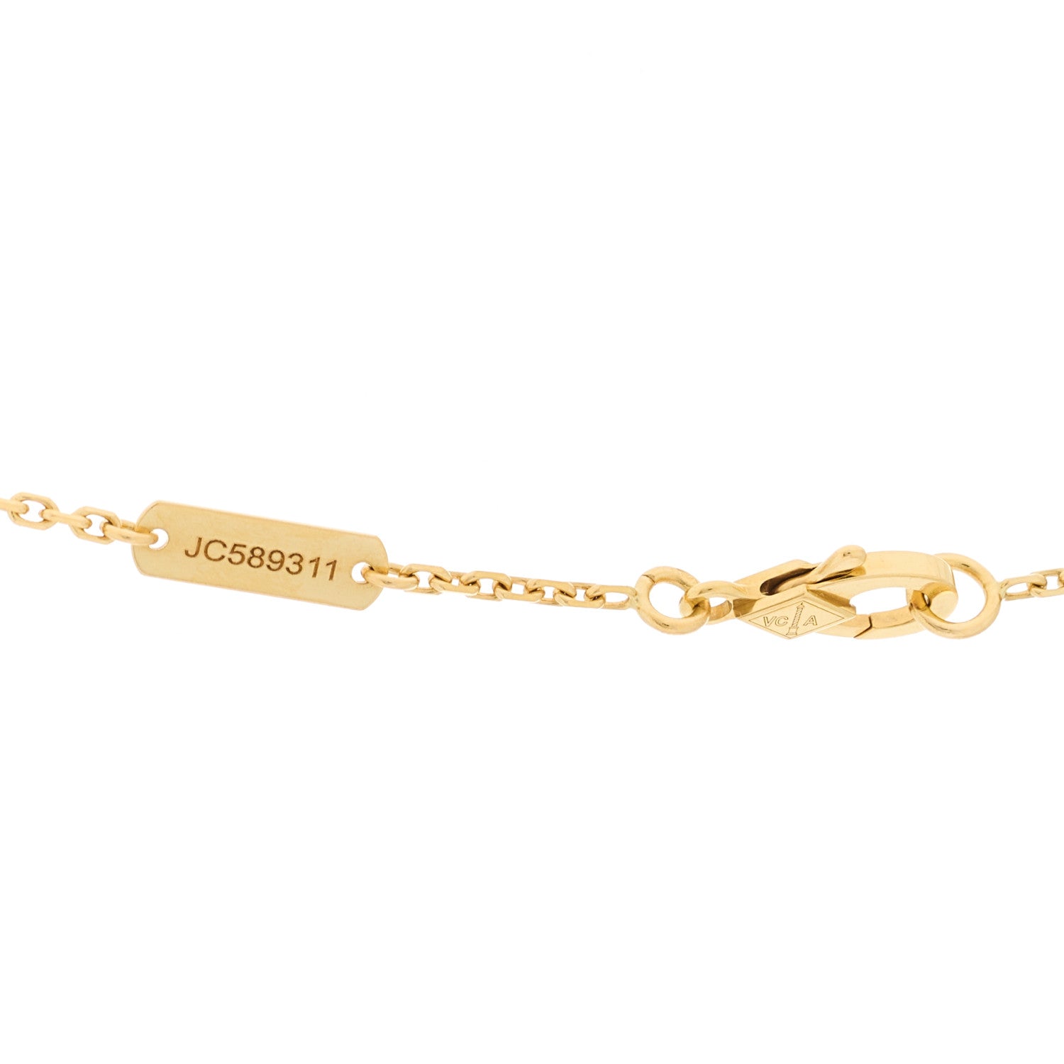 Van Cleef & Arpels 18K Yellow Gold Guilloche Vintage Alhambra Pendant Necklace 5 of 5
