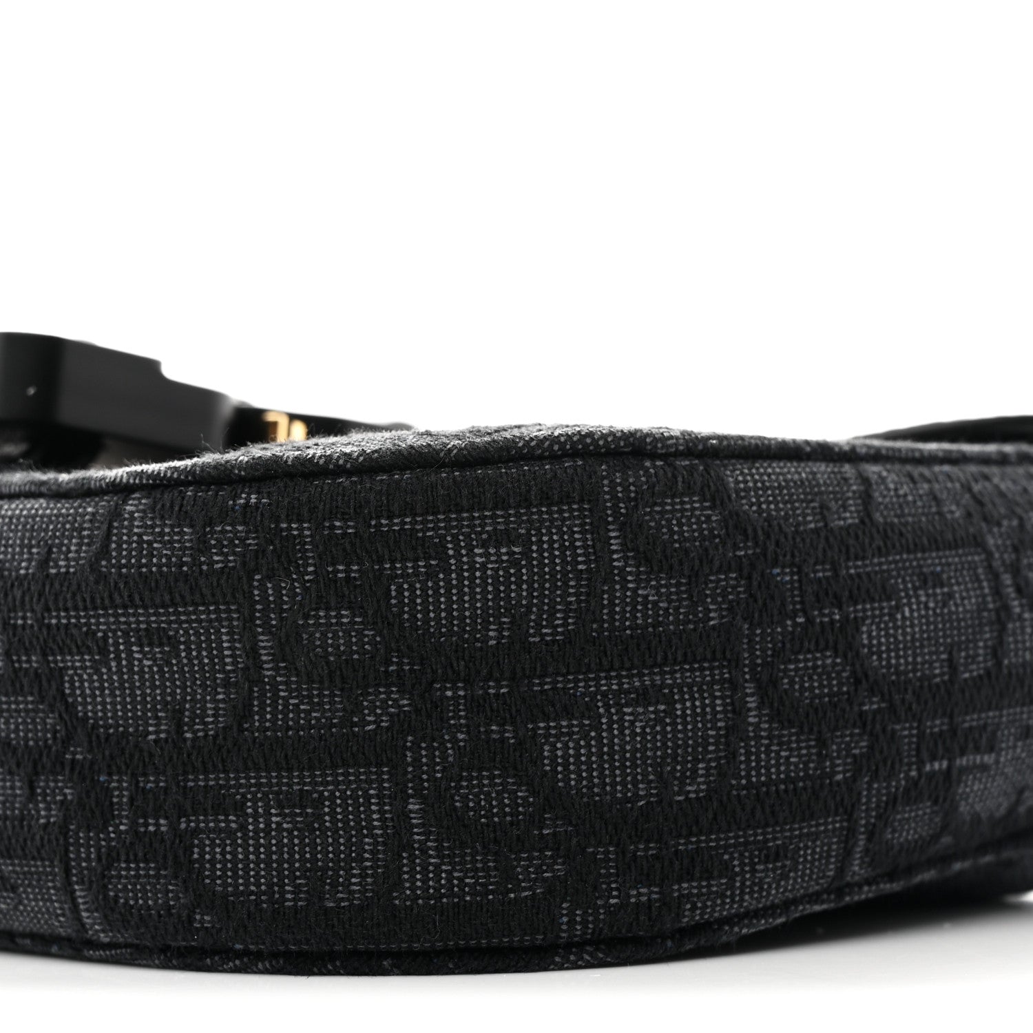 Christian Dior Oblique Jacquard Grained Calfskin Mini Saddle Messenger Bag With Flap Black 10 of 11