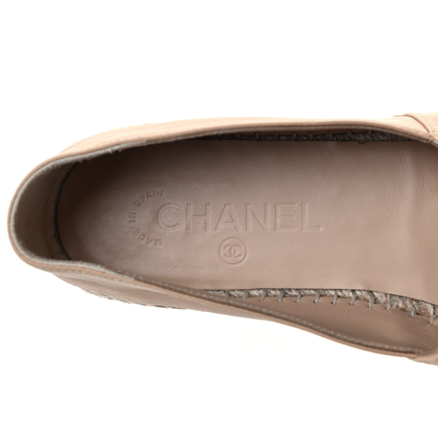 Lambskin CC Espadrilles 40 Beige Black