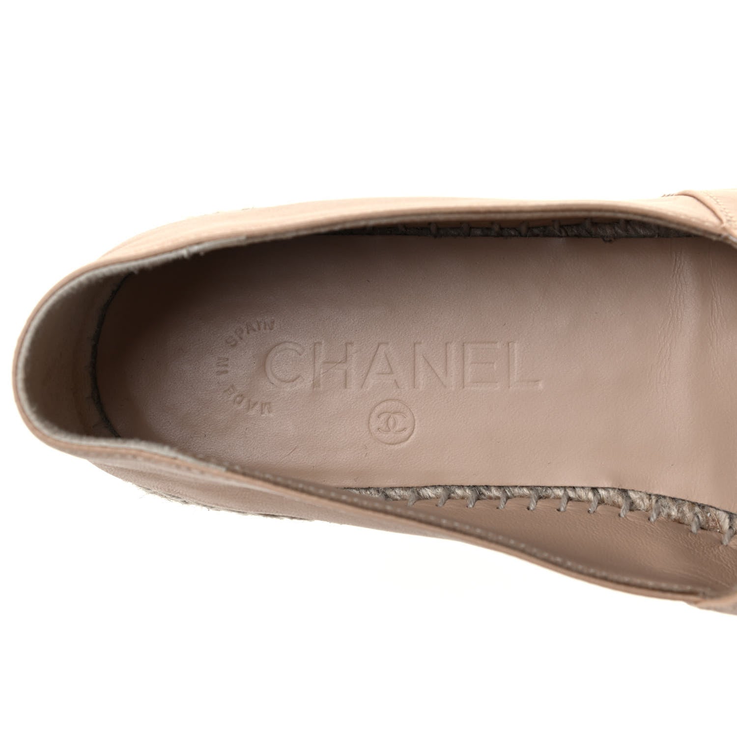Chanel Lambskin CC Espadrilles 40 Beige Black 7 of 7