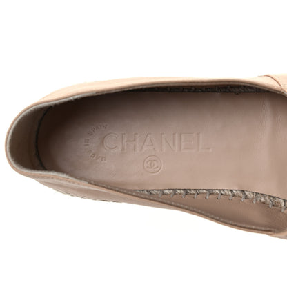 Chanel Lambskin CC Espadrilles 40 Beige Black 7 of 7