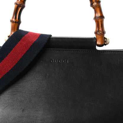 Gucci Nappa Bamboo Web Medium Nymphaea Top Handle Bag Black 8 of 10