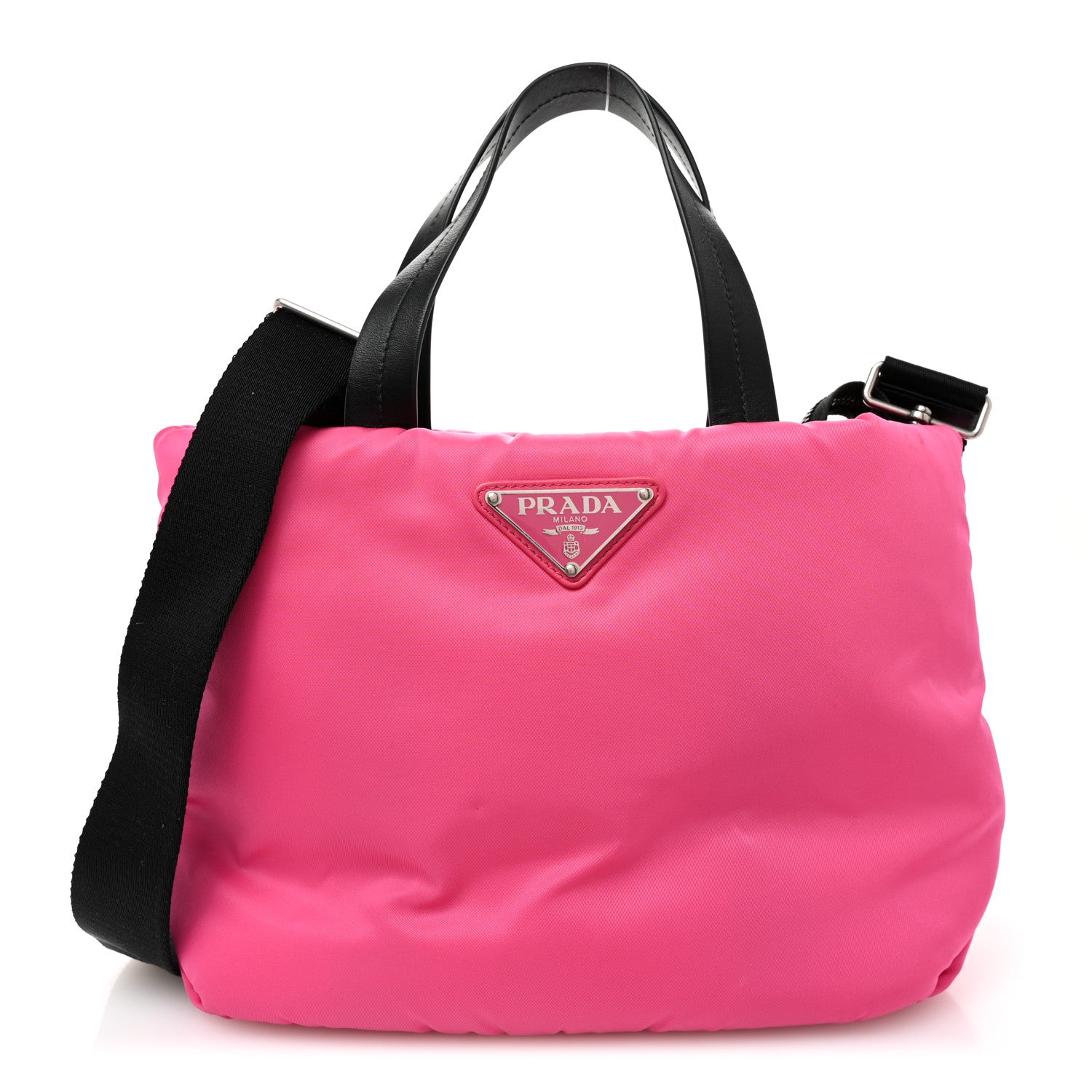 Prada Tessuto Nylon Soft Padded Shopping Tote Fuxia 1 of 9