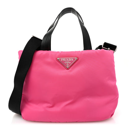 Prada Tessuto Nylon Soft Padded Shopping Tote Fuxia 1 of 9