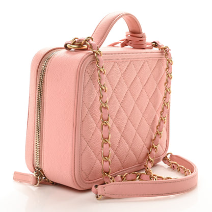 Chanel Caviar Quilted Medium CC Filigree Vanity Case Rose Pink 3 of 10