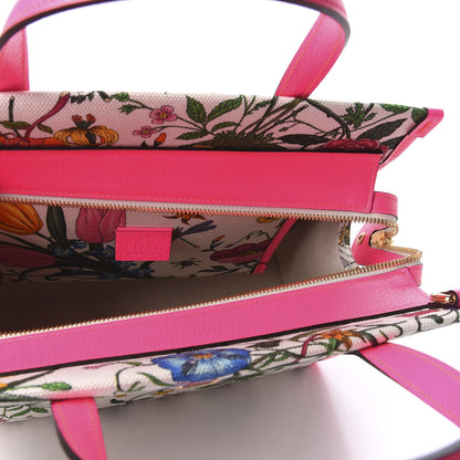 Gucci Canvas Medium Flora Tote Fuchsia 5 of 8