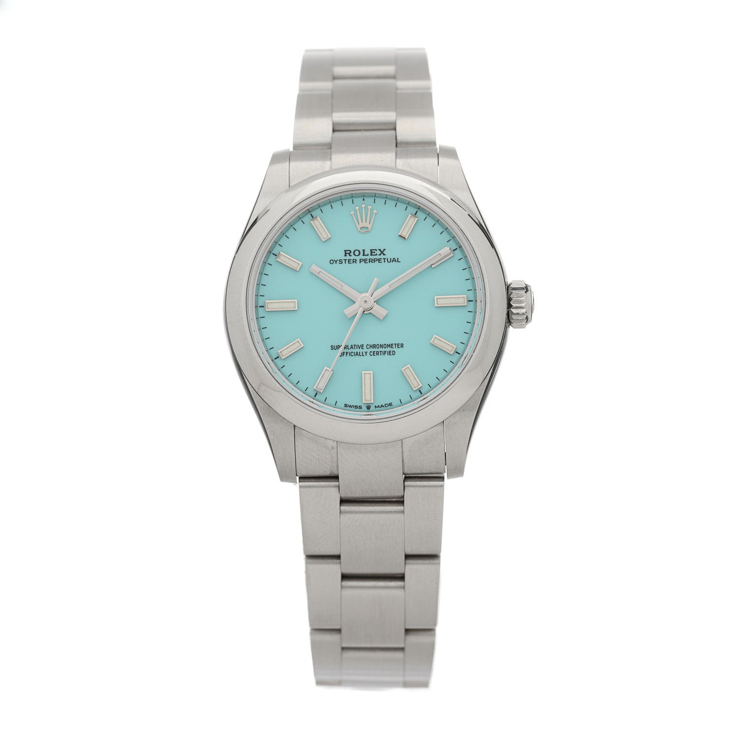 Rolex Stainless Steel 31mm Oyster Perpetual Watch Turquoise 277200 1 of 5