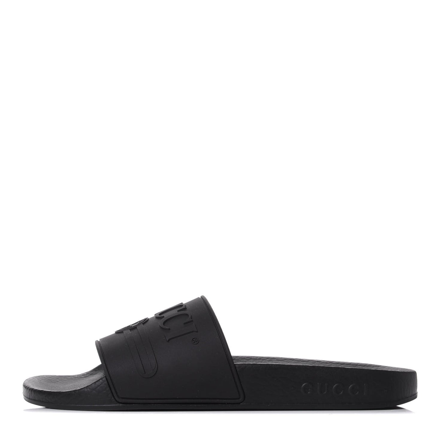 Rubber Womens Logo Slide Sandals 37 Black