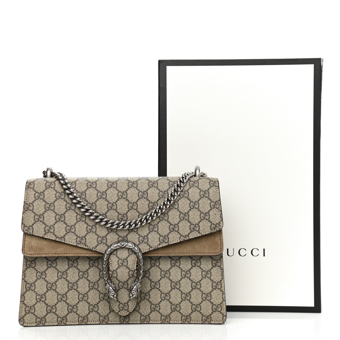 GG Supreme Monogram Medium Dionysus Shoulder Bag Taupe
