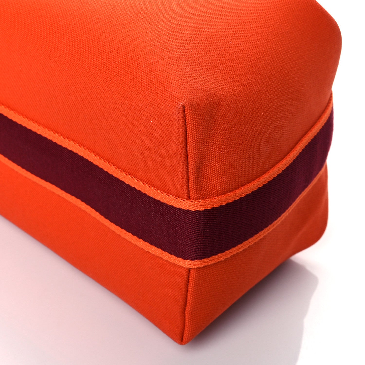 Hermes Canvas Large Bride-A-Brac Pouch Orange Feu Burgundy 9 of 9
