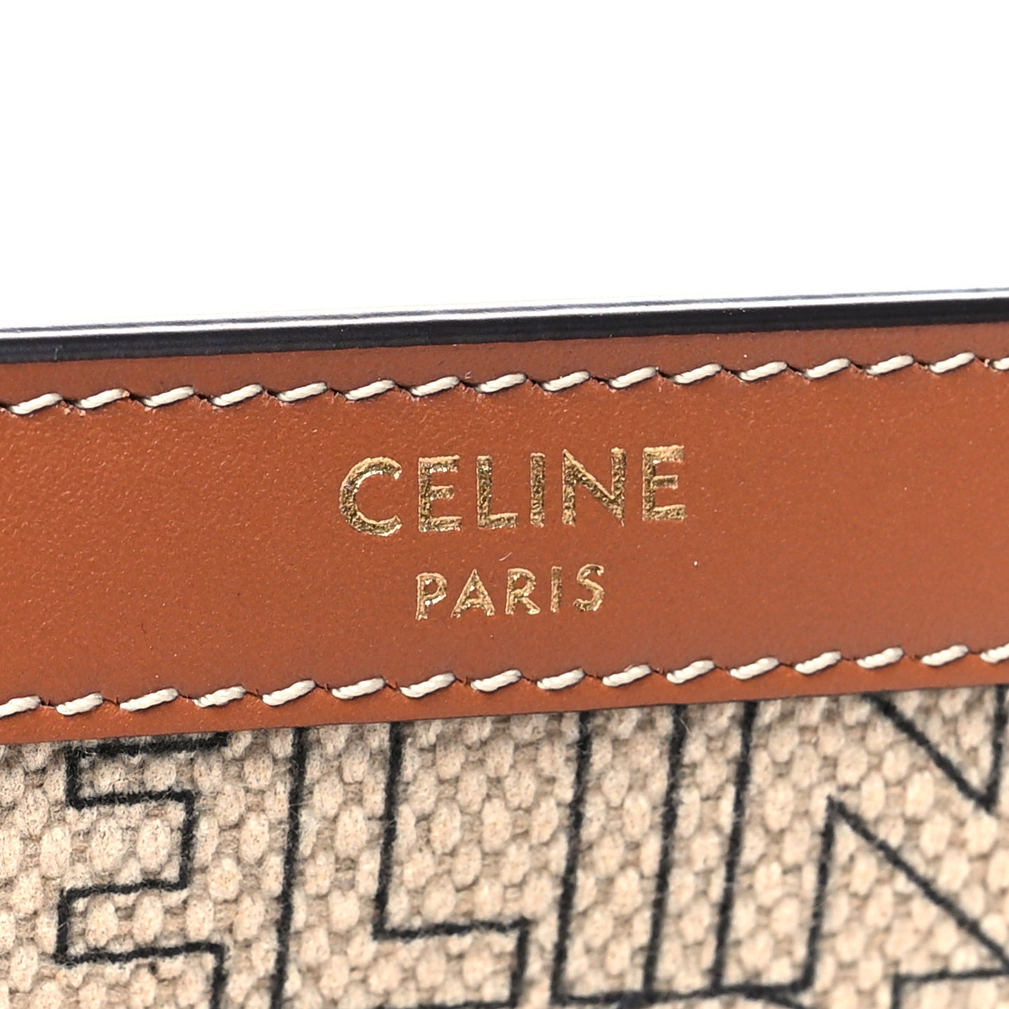 Textile Calfskin All Over Print Small Triomphe Wallet Natural Tan