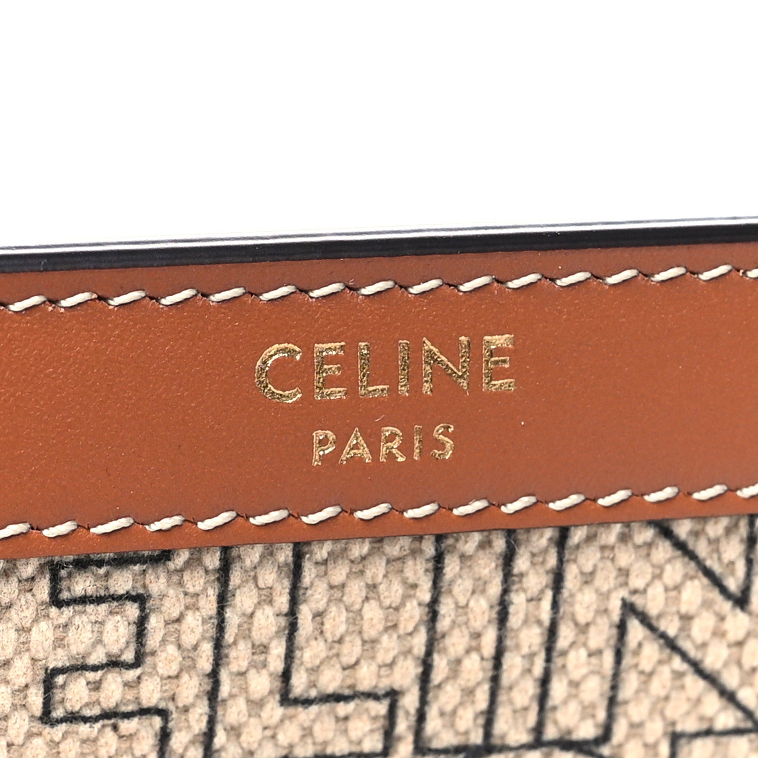 Celine Textile Calfskin All Over Print Small Triomphe Wallet Natural Tan 7 of 11