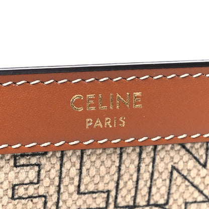Celine Textile Calfskin All Over Print Small Triomphe Wallet Natural Tan 7 of 11