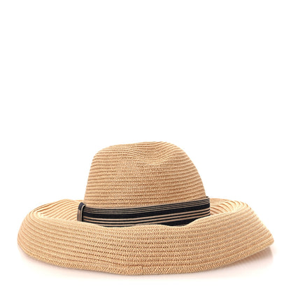 Christian Dior Straw Brim Hat 57 Natural 6 of 8