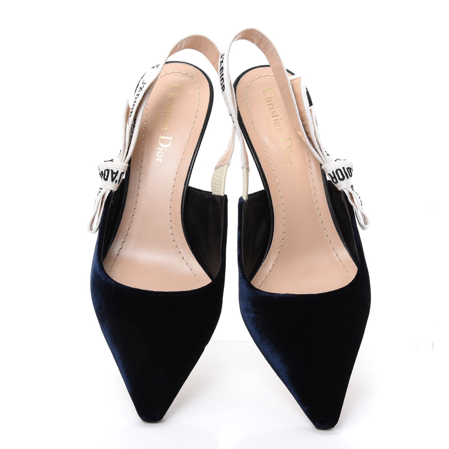 Christian Dior Velvet Ribbon J'Adoir Slingback 65mm Pumps 39 Deep Blue 5 of 11